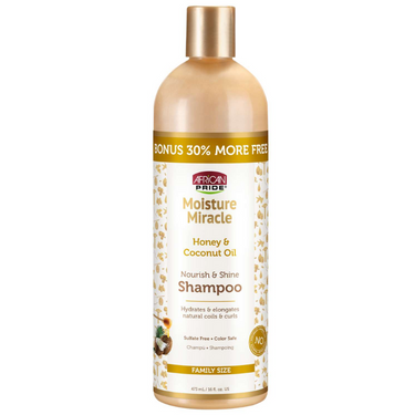 African Pride Moisture Miracle Honey & Coconut Oil Nourish & Shine Shampoo – 16 fl oz - ANNS BEAUTY SUPPLY